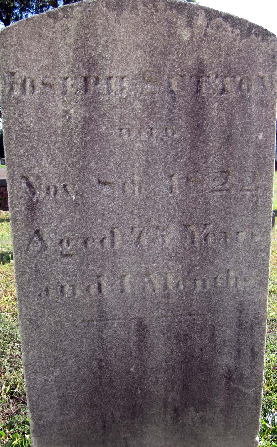 Joseph Sutton tombstone